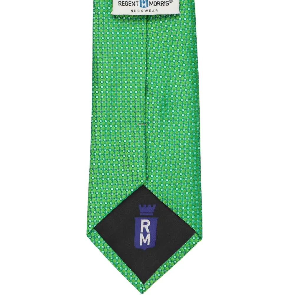 Bright Green Commonwealth Check Cotton/Silk Necktie sold by TieMart product image thumbnail 3