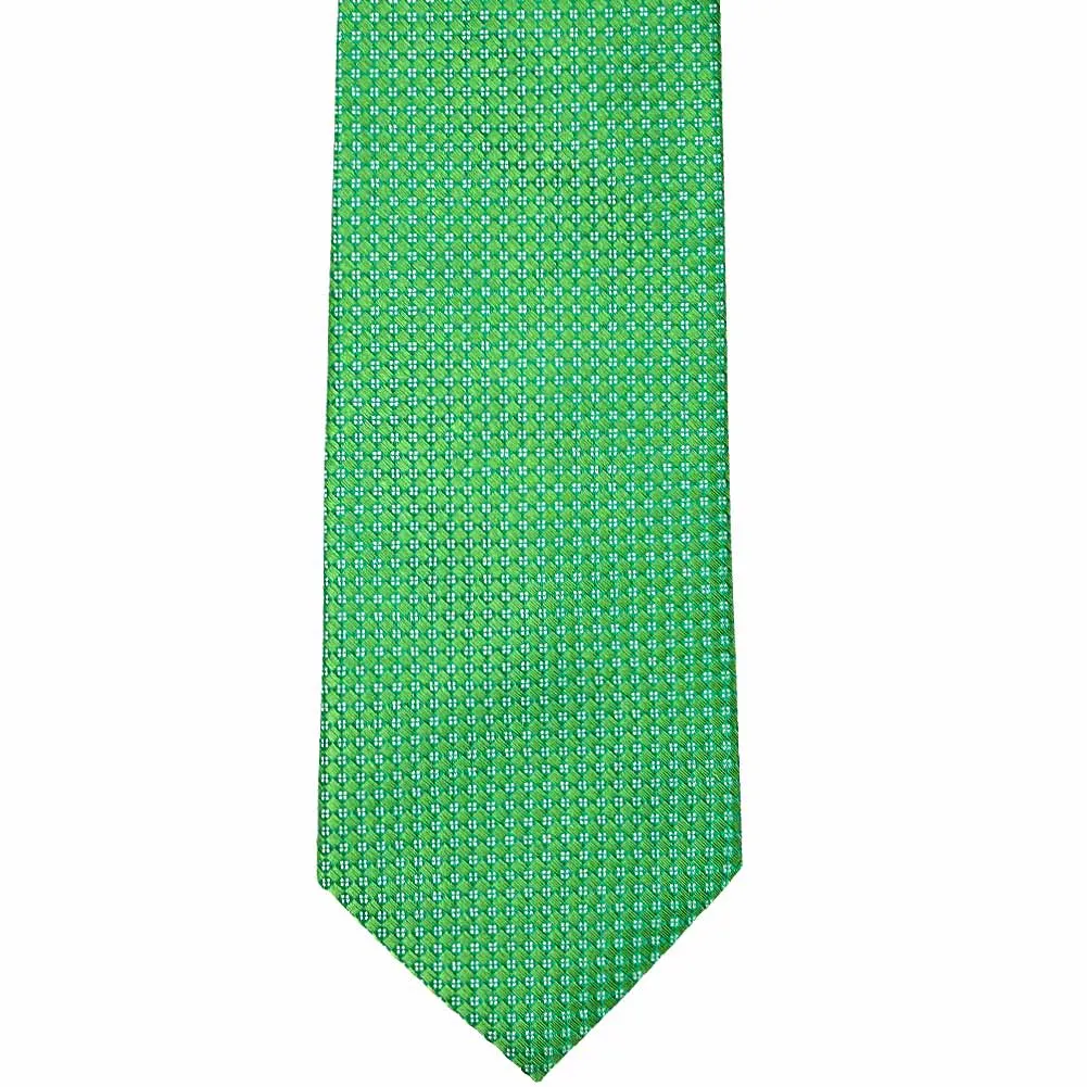 Bright Green Commonwealth Check Cotton/Silk Necktie sold by TieMart product image thumbnail 2