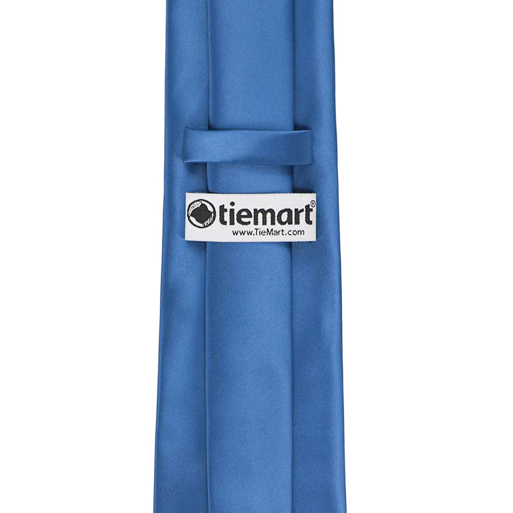 Blue Premium Solid Color Necktie sold by TieMart product image thumbnail 4