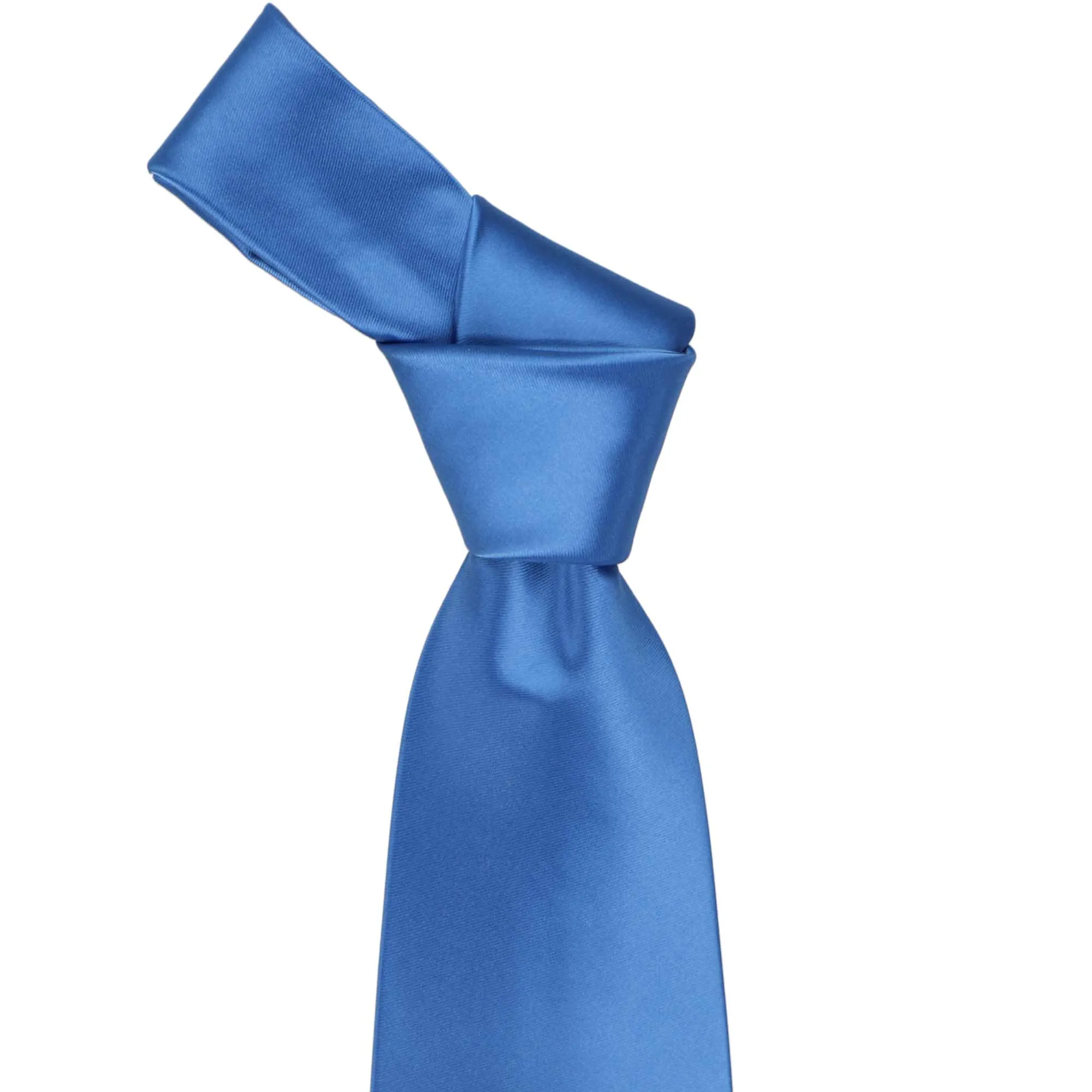 Blue Premium Solid Color Necktie sold by TieMart product image thumbnail 2
