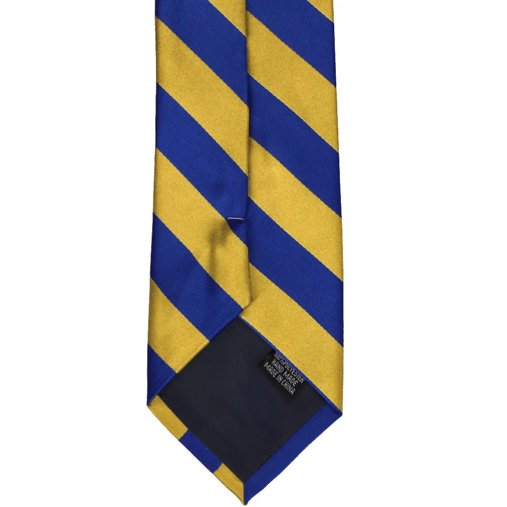 Royal Blue and Gold Striped Tie sold by TieMart product image thumbnail 5