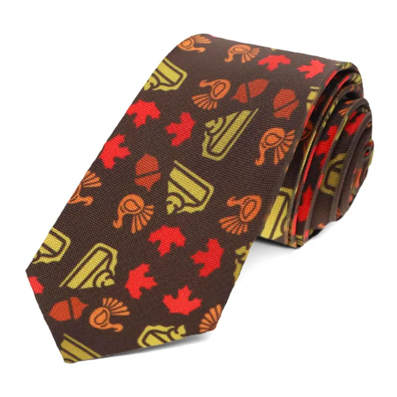 Thanksgiving Slim Necktie, 2.5" Width sold by TieMart