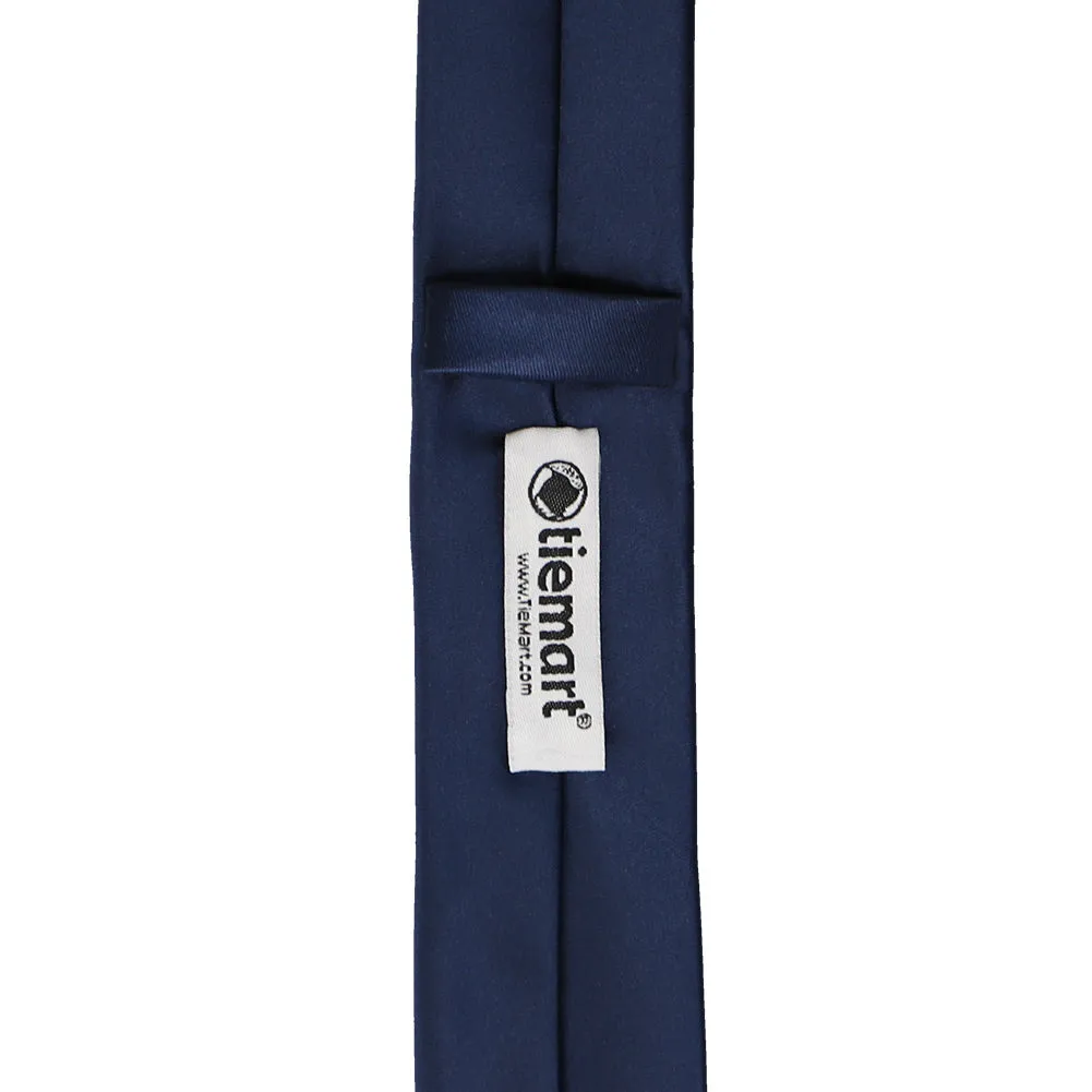 Navy Blue Premium Skinny Necktie, 2" Width sold by TieMart product image thumbnail 3