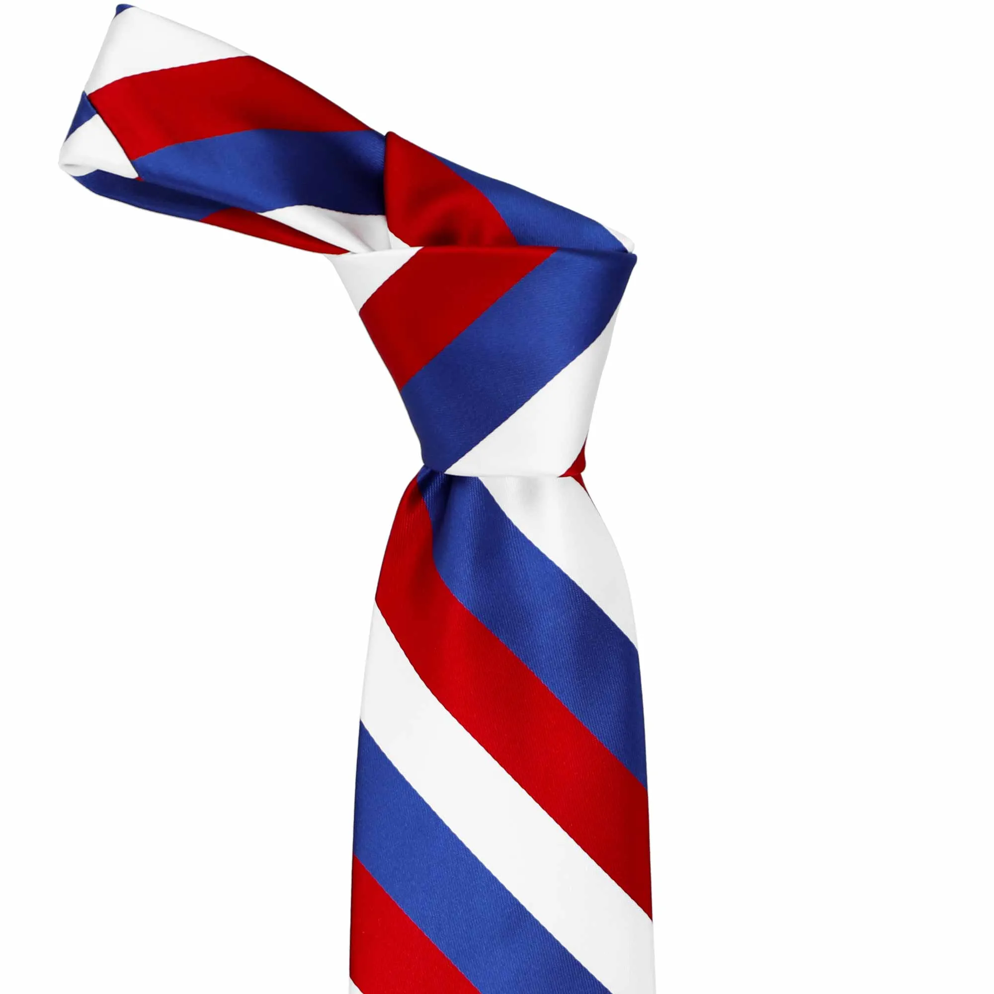 Red, White and Blue Extra Long Striped Tie sold by TieMart product image thumbnail 2