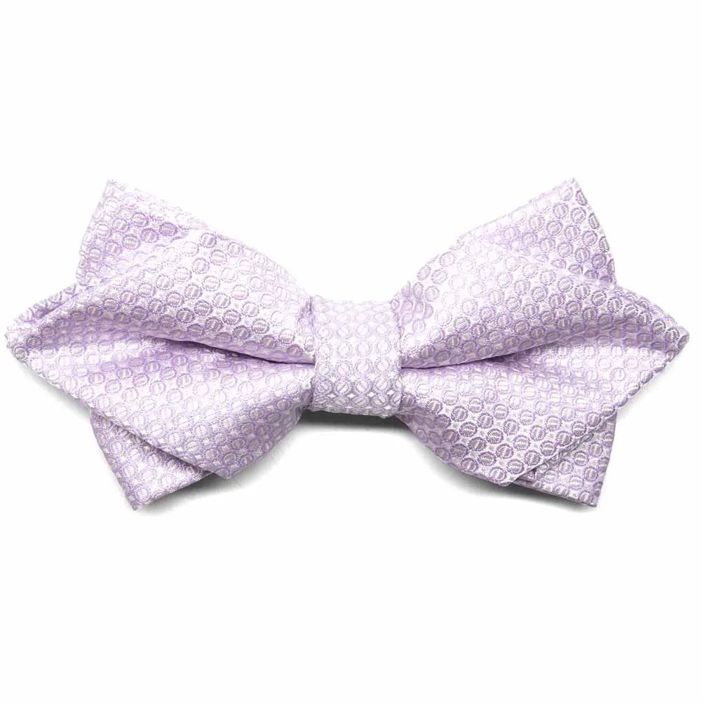 Pale Lavender Henry Grain Pattern Diamond Tip Bow Tie sold by TieMart
