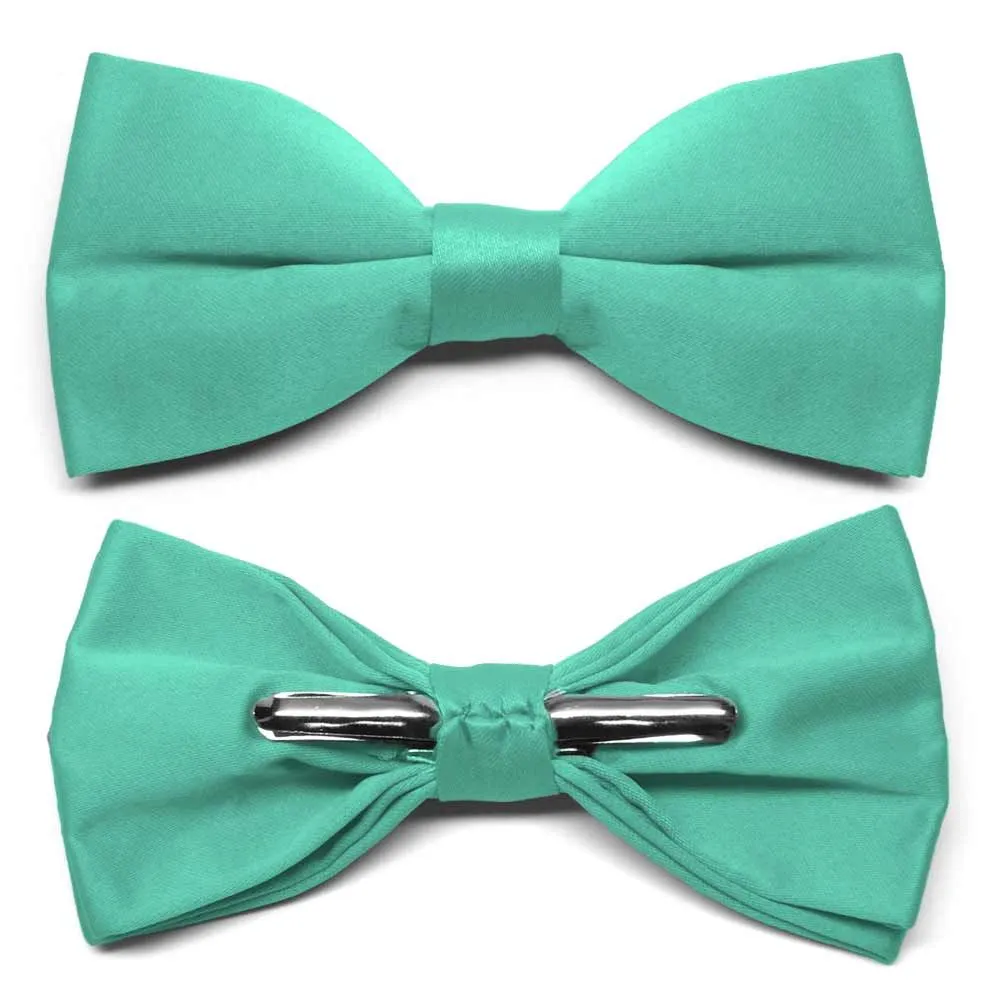 Aquamarine Clip-On Bow Tie sold by TieMart