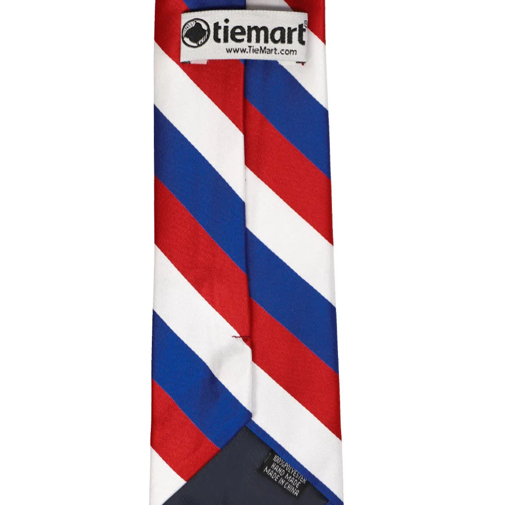 Red, White and Blue Extra Long Striped Tie sold by TieMart product image thumbnail 4
