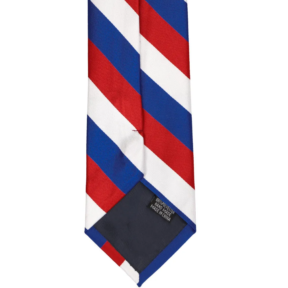 Red, White and Blue Extra Long Striped Tie sold by TieMart product image thumbnail 5