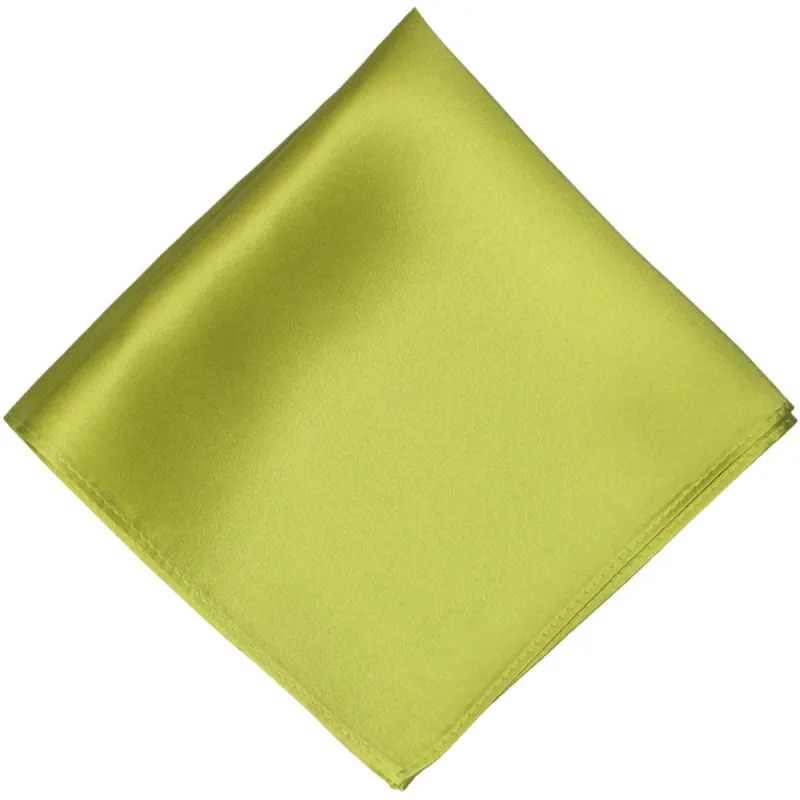 Chartreuse Silk Pocket Square sold by TieMart