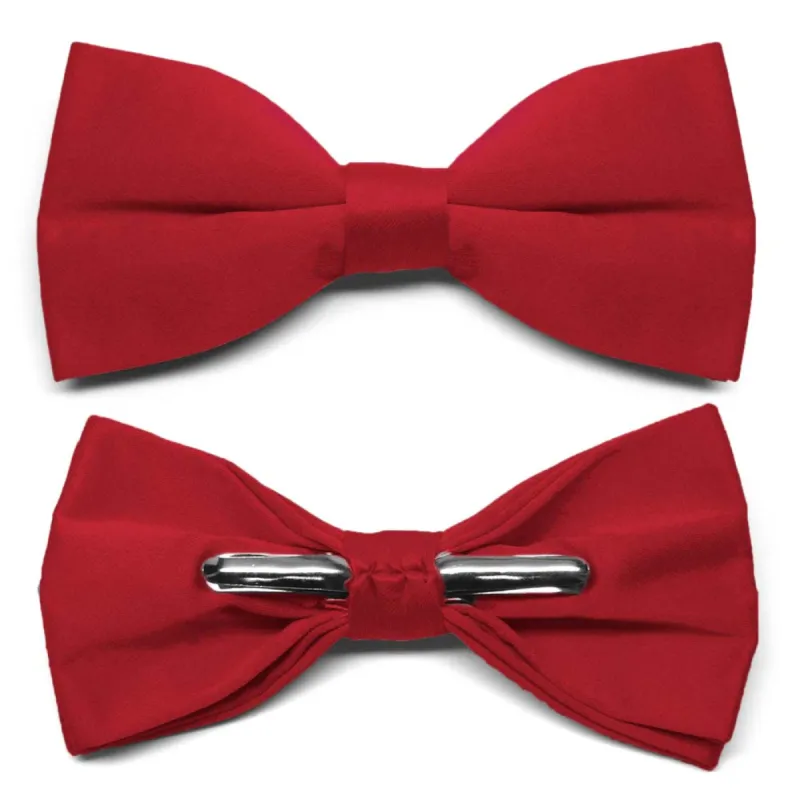Festive Red Clip-On Bow Tie sold by TieMart