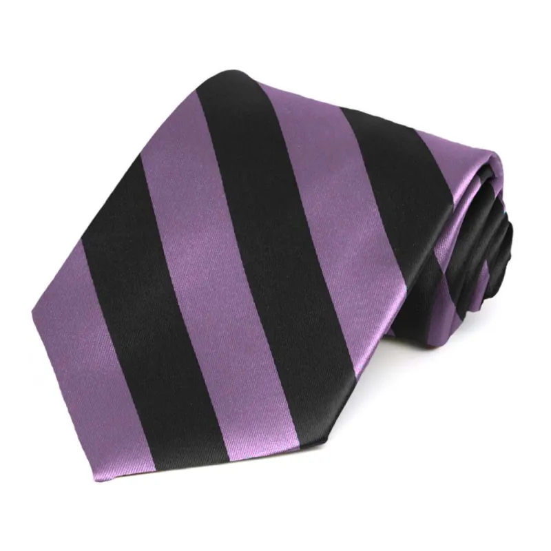 Wisteria Purple and Black Striped Tie sold by TieMart