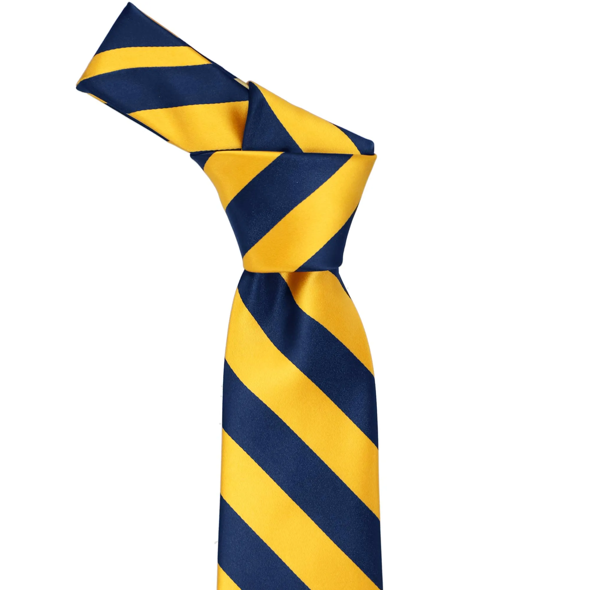 Blue Velvet and Golden Yellow Striped Tie sold by TieMart product image thumbnail 2