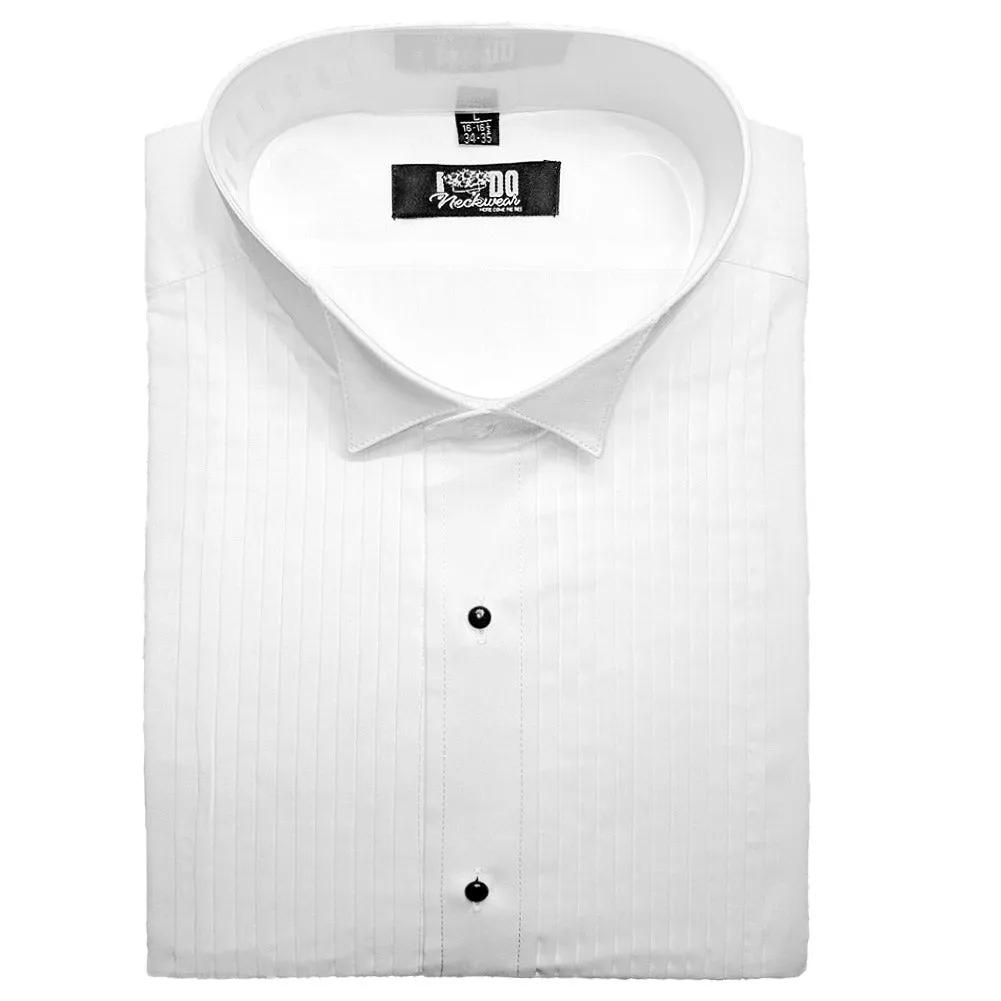 Men's Pleated Wing Collar Tuxedo Shirt sold by TieMart