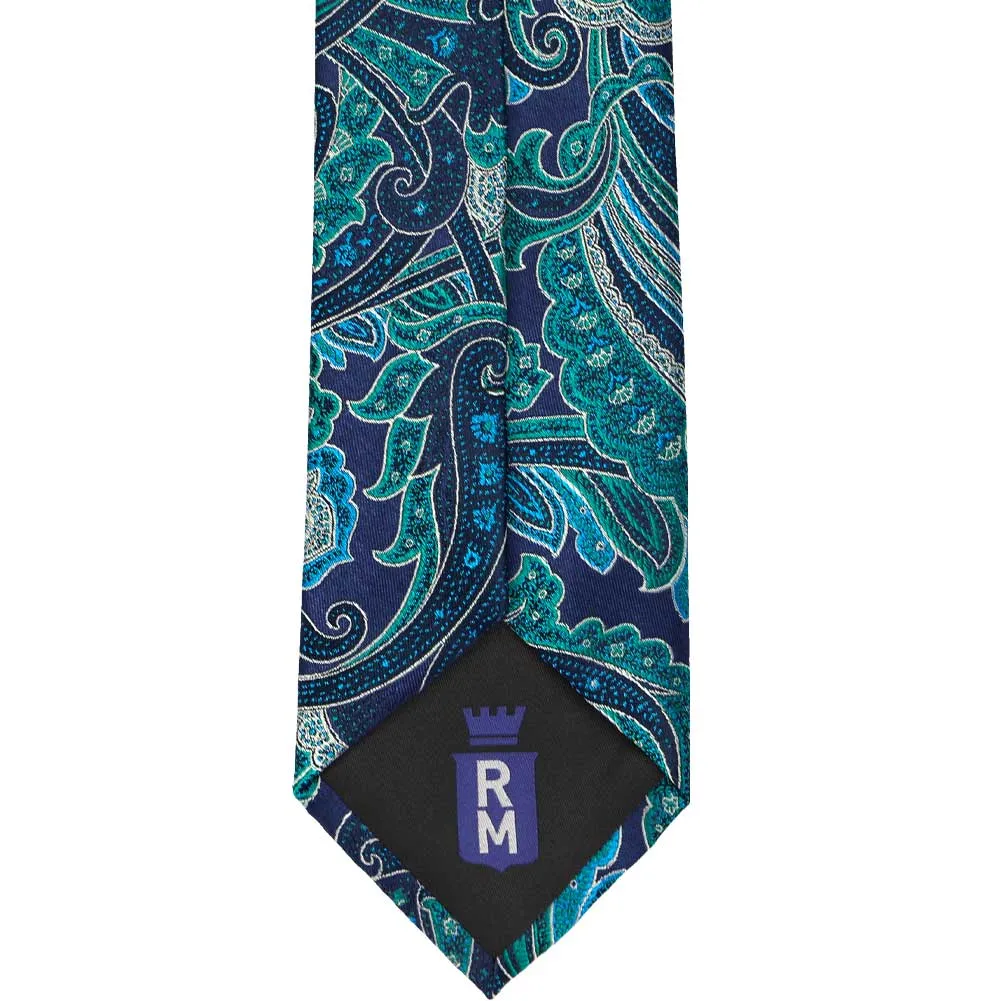 Blue Velvet Sergeant Paisley Silk Extra Long Necktie sold by TieMart product image thumbnail 3