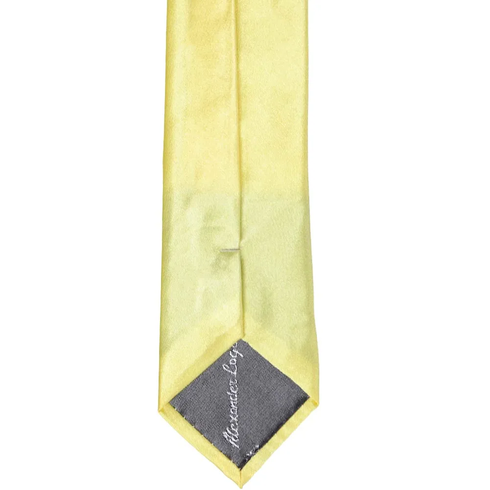 Butter Yellow Slim Solid Color Necktie, 2.5" Width sold by TieMart product image thumbnail 4