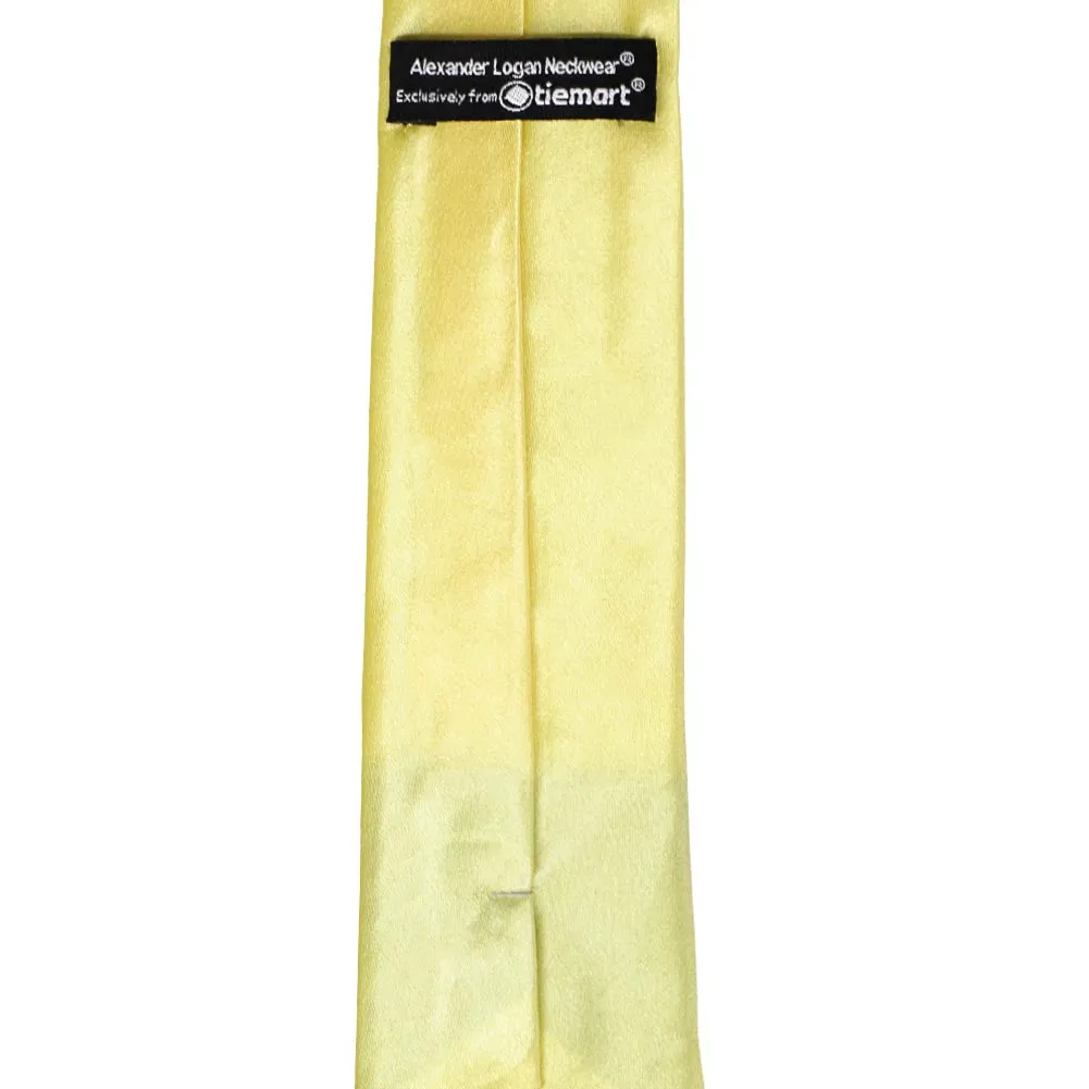 Butter Yellow Slim Solid Color Necktie, 2.5" Width sold by TieMart product image thumbnail 3