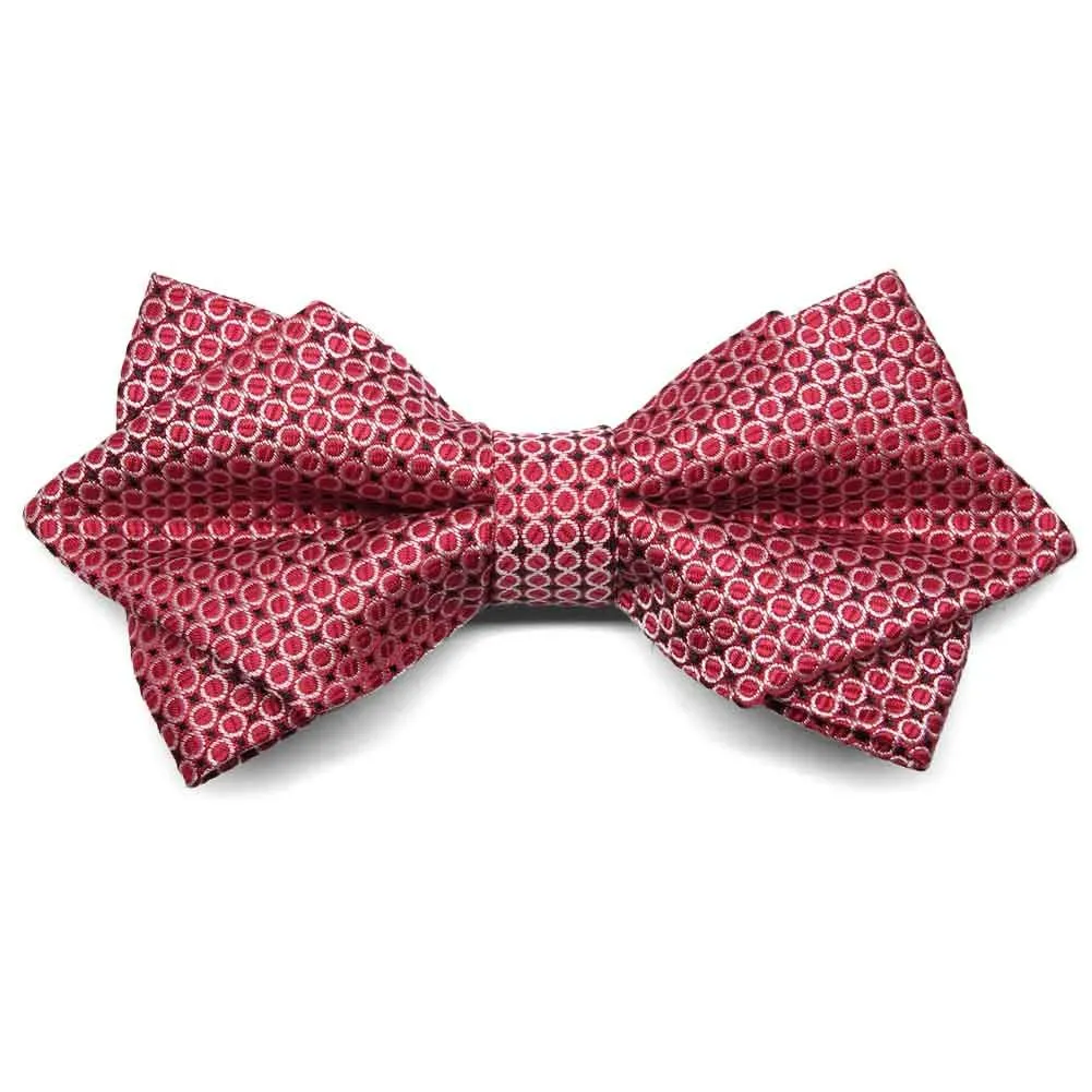 Red Henry Grain Pattern Diamond Tip Bow Tie sold by TieMart