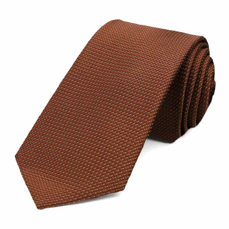 Brown Arcadia Geometric Slim Necktie sold by TieMart