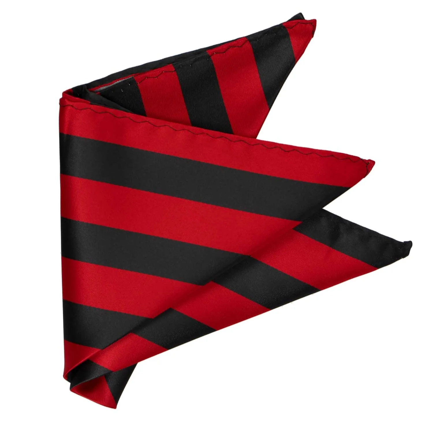 Red and Black Striped Pocket Square sold by TieMart product image thumbnail 3