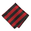 Red and Black Striped Pocket Square sold by TieMart