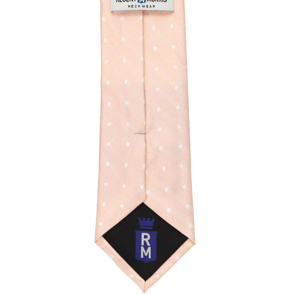 Rose Pink Highness Dotted Silk Narrow Necktie, 3" Width sold by TieMart product image thumbnail 3