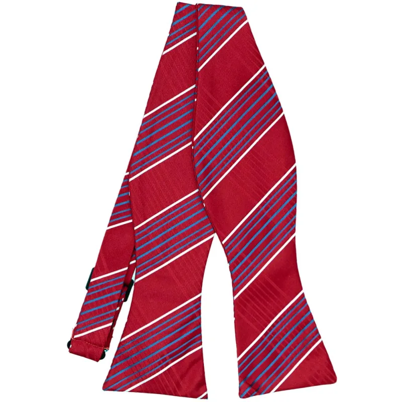 Dark Red Jeffrey Plaid Self-Tie Bow Tie sold by TieMart