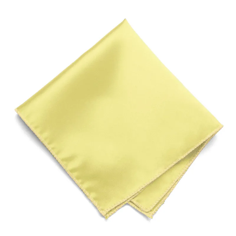 Butter Yellow Solid Color Pocket Square sold by TieMart