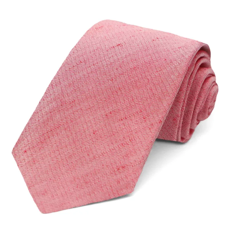 Red Regency Linen/Silk Narrow Necktie, 3" Width sold by TieMart