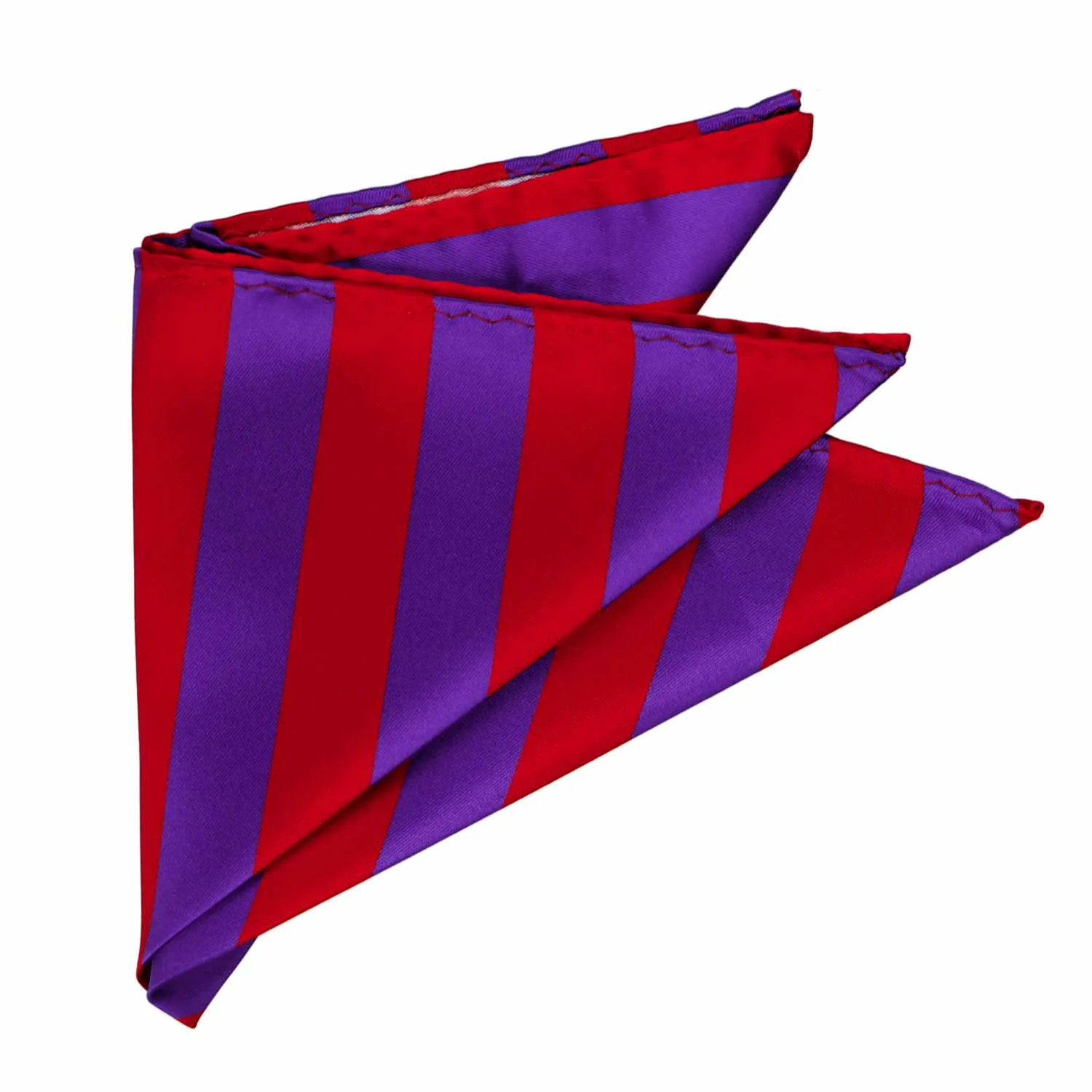 Red and Purple Striped Pocket Square sold by TieMart product image thumbnail 3