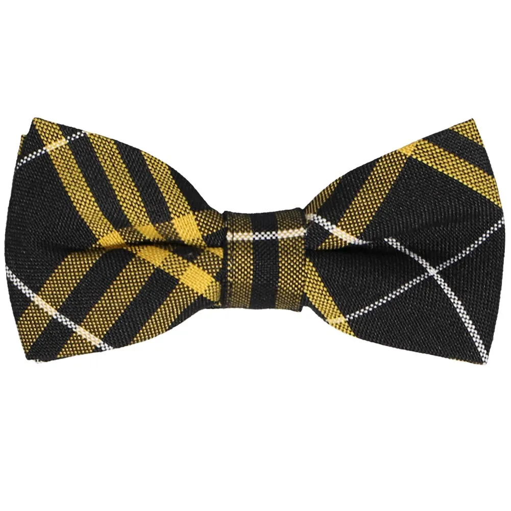 Black and Gold Plaid Bow Tie sold by TieMart