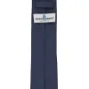 Navy Blue Cotton/Silk Slim Necktie, 2.5" Width sold by TieMart