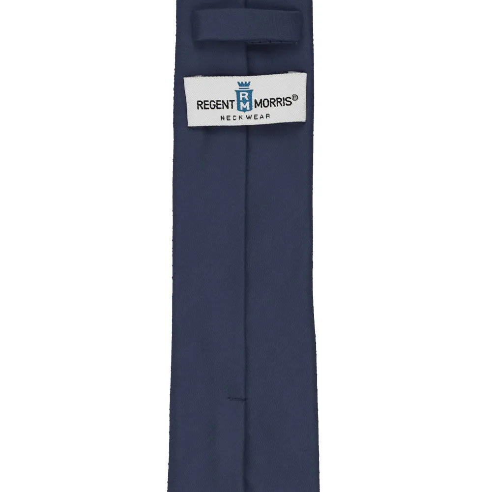 Navy Blue Cotton/Silk Slim Necktie, 2.5" Width sold by TieMart product image thumbnail 3