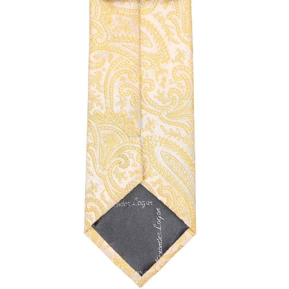 Soft Yellow Clara Paisley Necktie sold by TieMart product image thumbnail 3