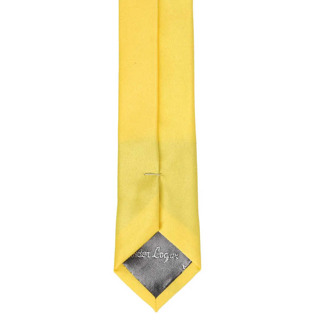Banana Yellow Skinny Solid Color Necktie, 2" Width sold by TieMart product image thumbnail 4
