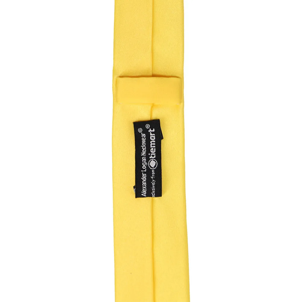 Banana Yellow Skinny Solid Color Necktie, 2" Width sold by TieMart product image thumbnail 3