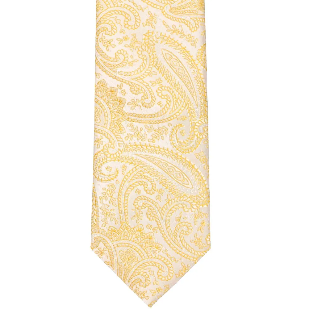 Soft Yellow Clara Paisley Necktie sold by TieMart product image thumbnail 2