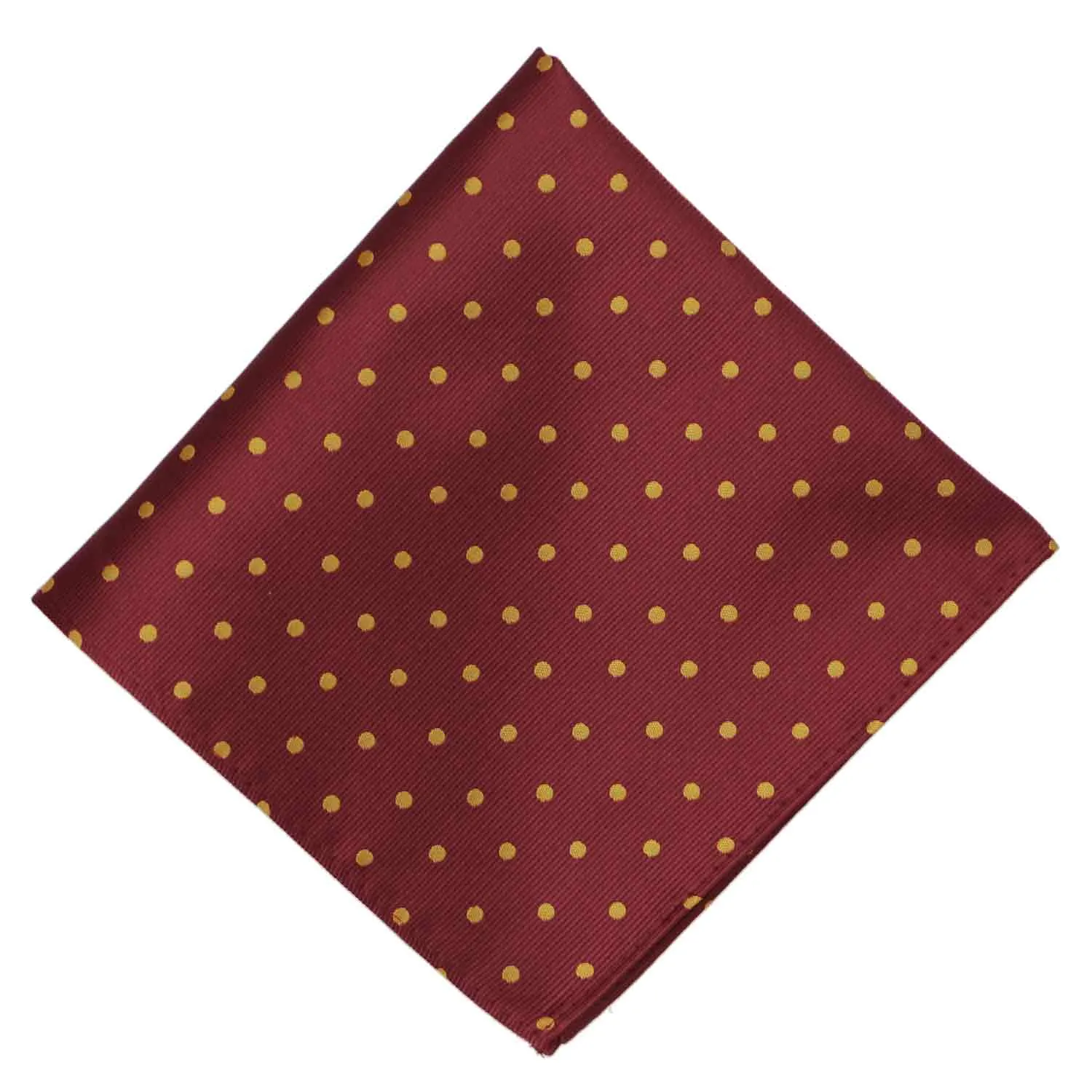 Maroon and Gold Polka Dot Pocket Square sold by TieMart