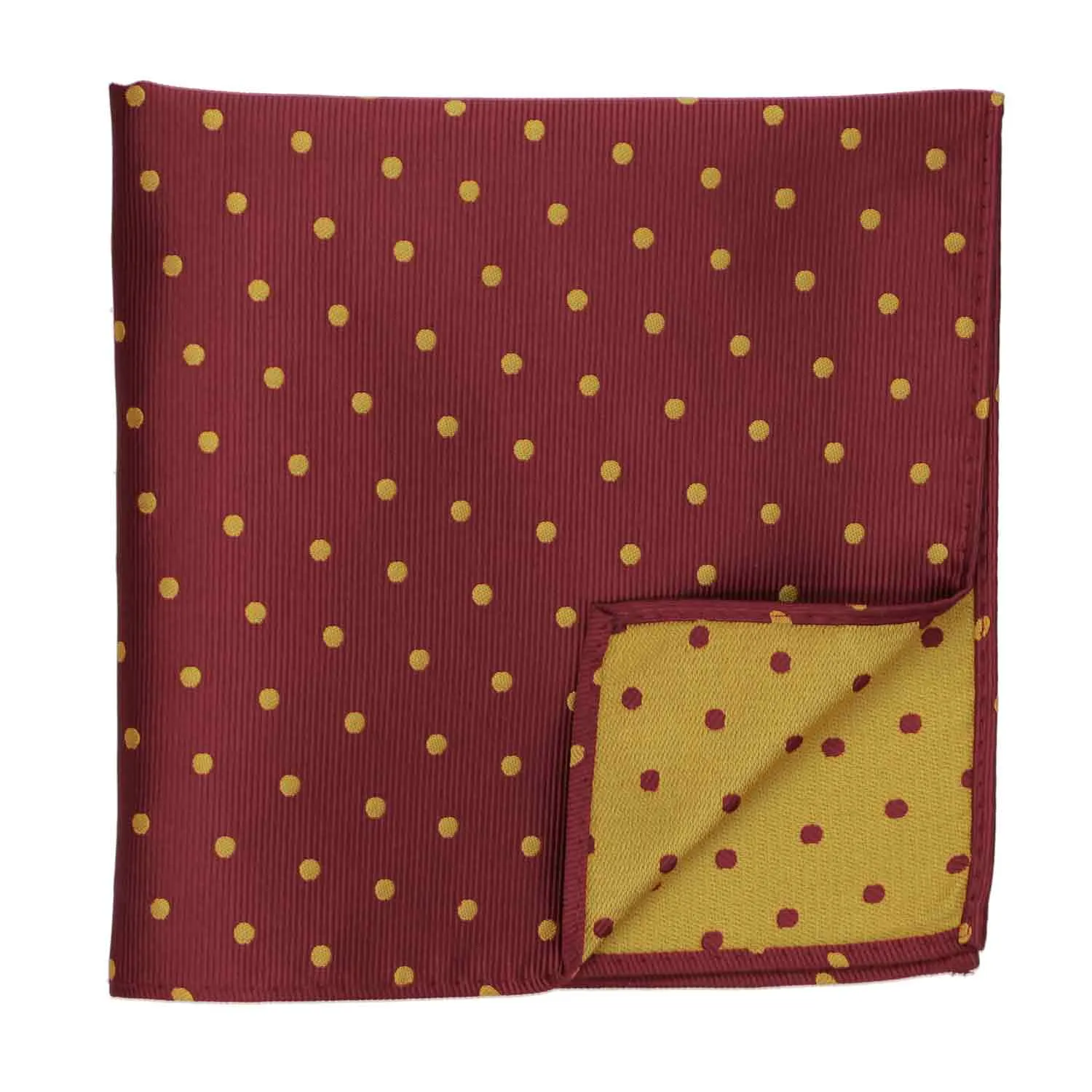 Maroon and Gold Polka Dot Pocket Square sold by TieMart product image thumbnail 2