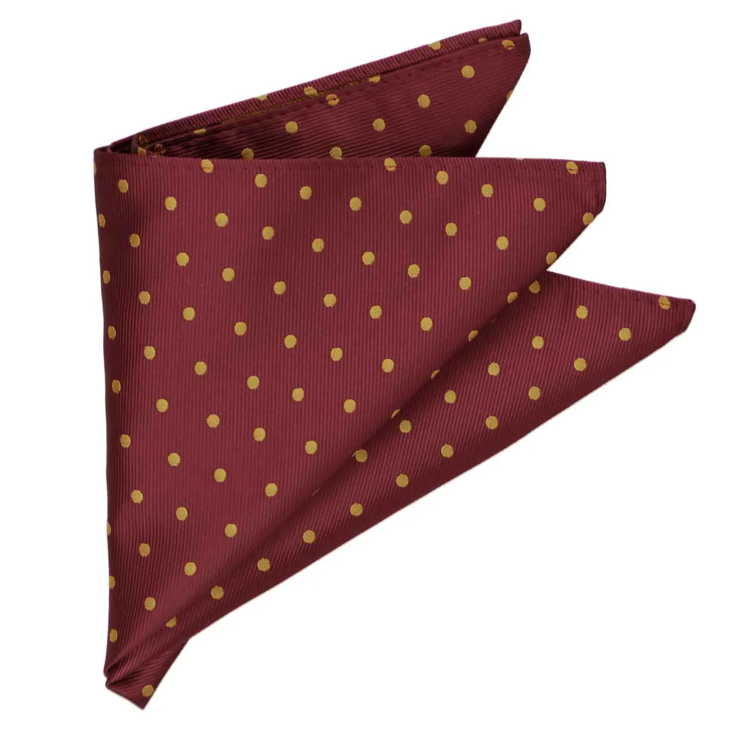 Maroon and Gold Polka Dot Pocket Square sold by TieMart product image thumbnail 3