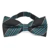 Turquoise Jeffrey Plaid Band Collar Bow Tie sold by TieMart