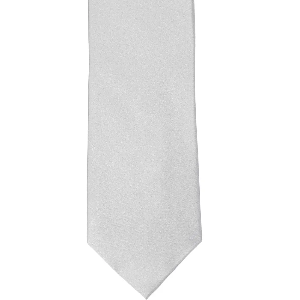 Silver Silk Extra Long Necktie sold by TieMart product image thumbnail 2
