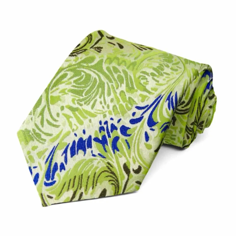 Apple Green Belvidere Swirl Pattern Necktie sold by TieMart