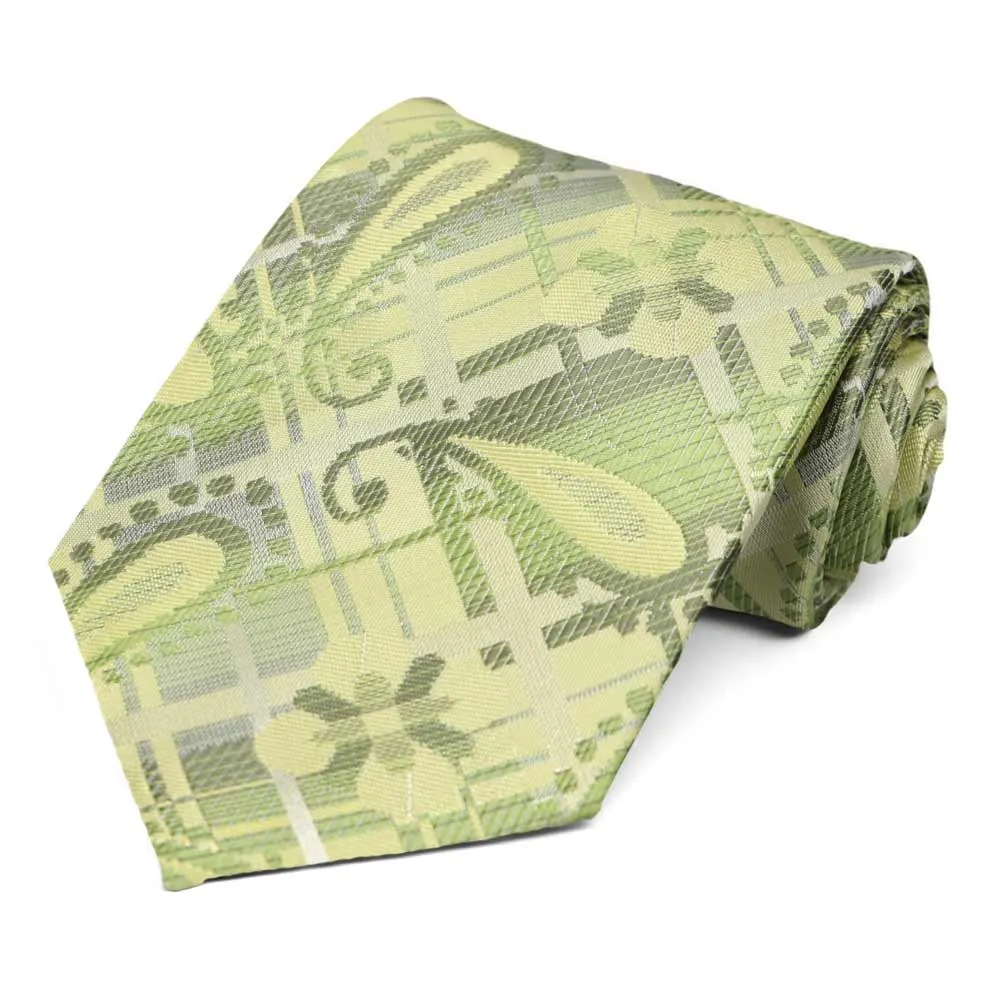 Apple Green Belmont Paisley Necktie sold by TieMart