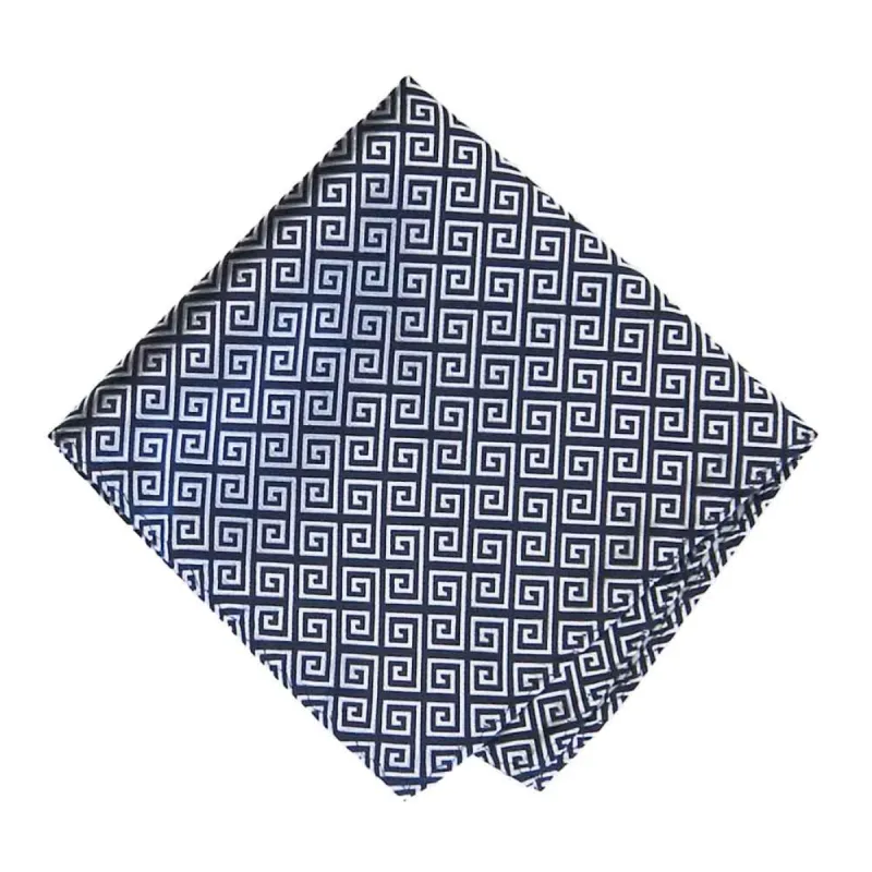 Greek Key Pocket Square made by TieMart