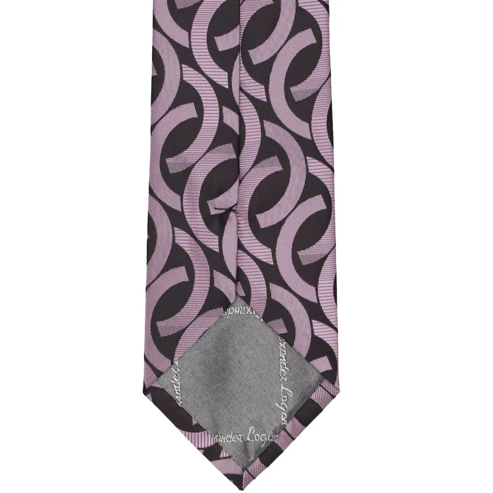 Dark Lavender Kay Link Pattern Necktie sold by TieMart product image thumbnail 4