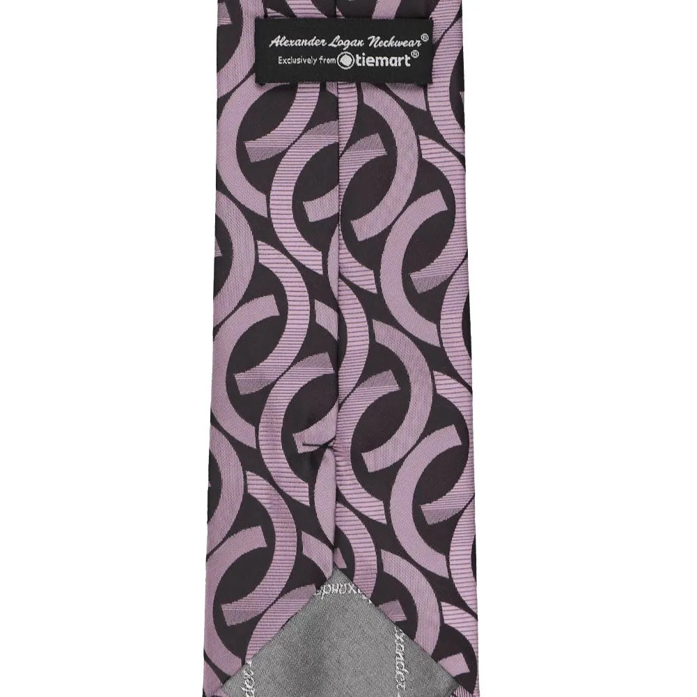 Dark Lavender Kay Link Pattern Necktie sold by TieMart product image thumbnail 3