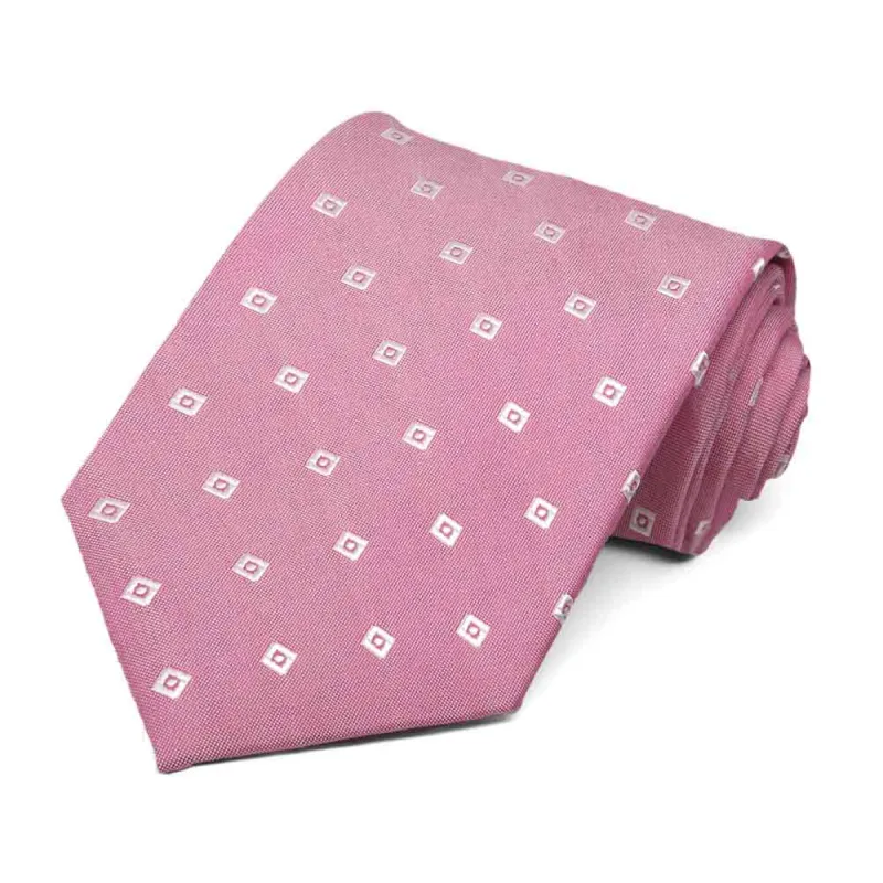 Light Magenta Technician Check Silk/Viscose Necktie sold by TieMart
