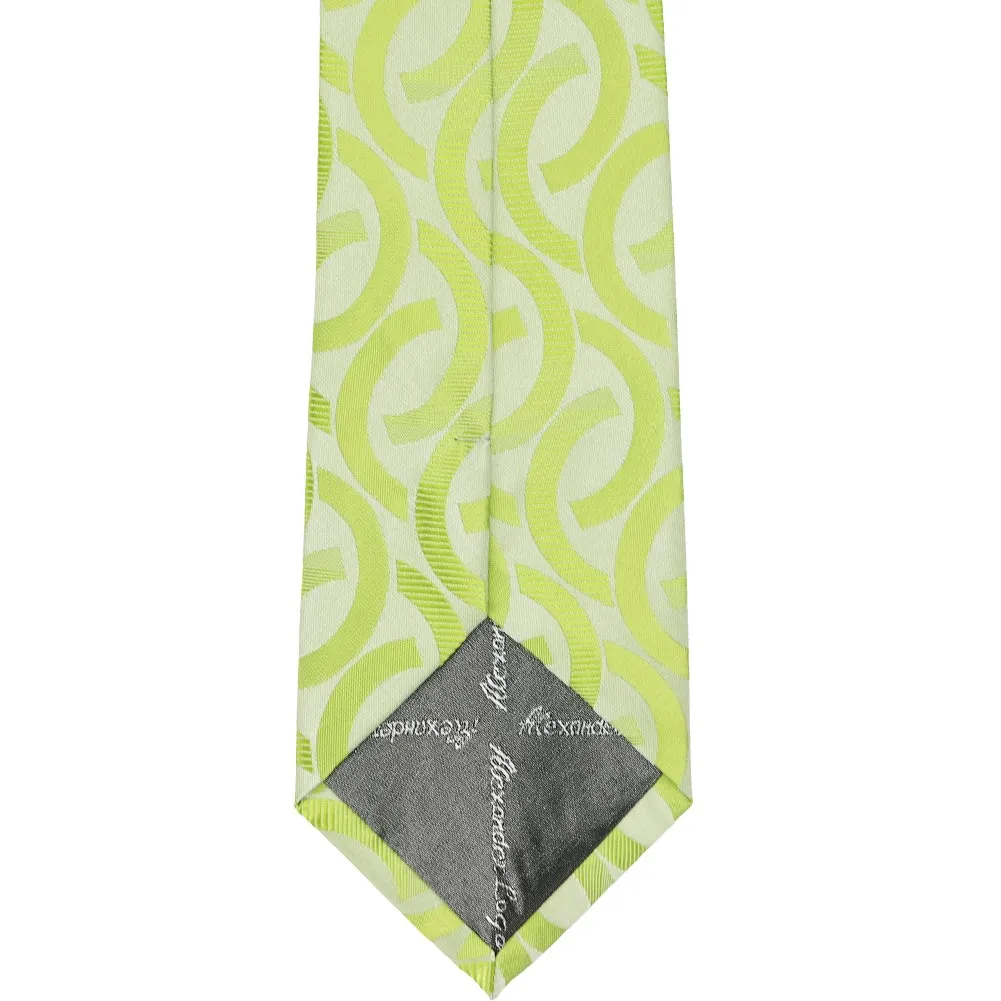 Apple Green Kay Link Pattern Zipper Tie sold by TieMart product image thumbnail 3