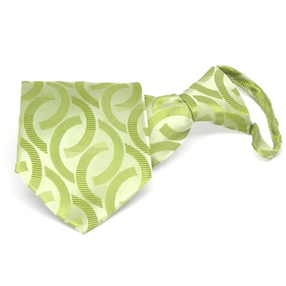 Apple Green Kay Link Pattern Zipper Tie sold by TieMart