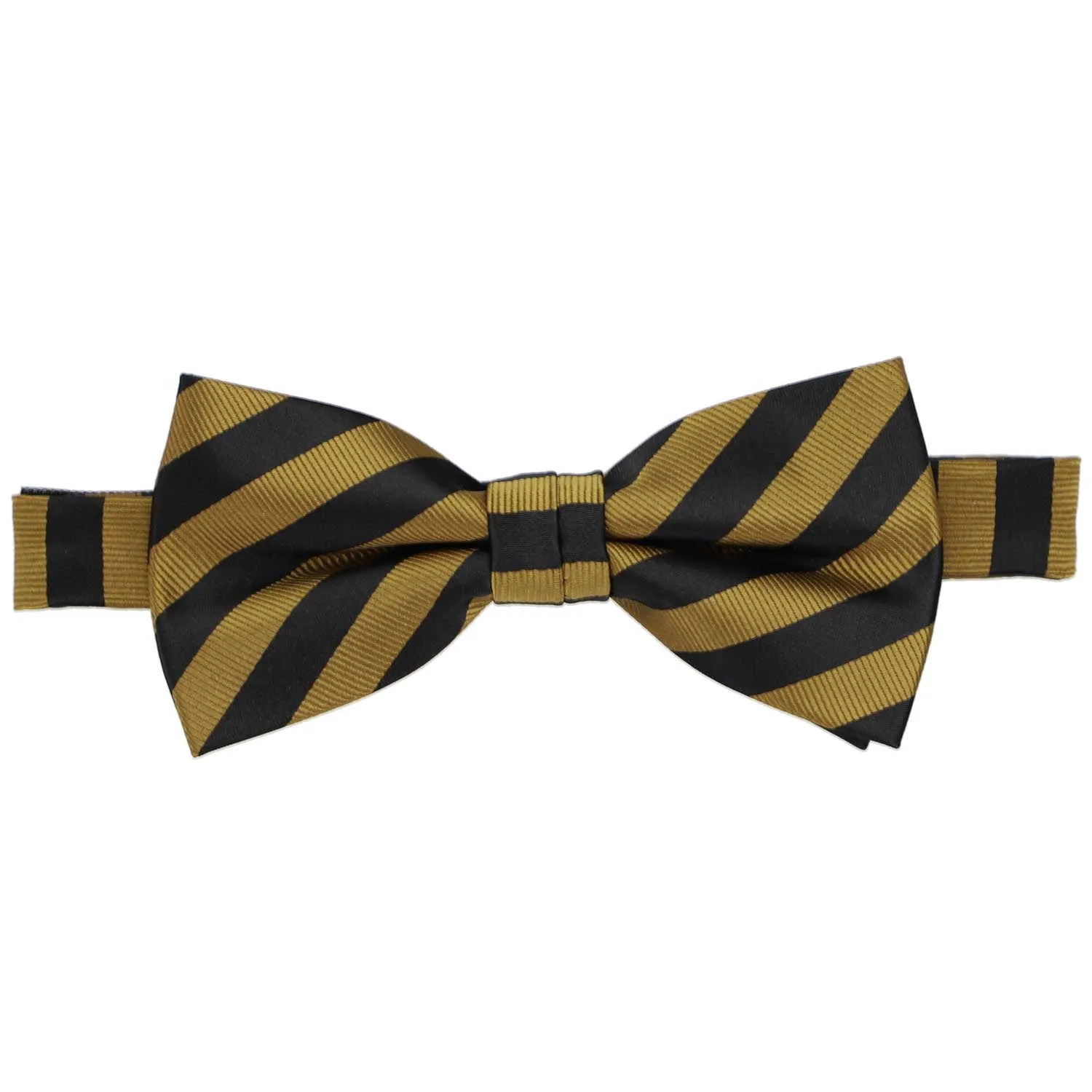 Black and Old Gold Formal Striped Bow Tie sold by TieMart product image thumbnail 2